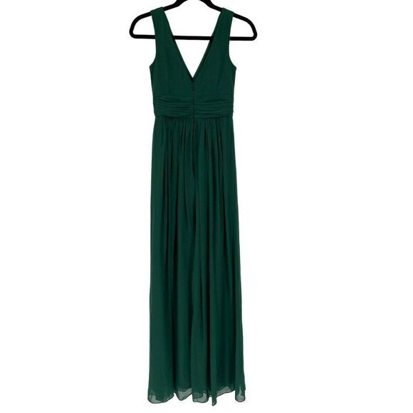 Dressy Collection Vivian Diamond Lux Chiffon Maxi Formal Dress Green Size 0 - Picture 8 of 13